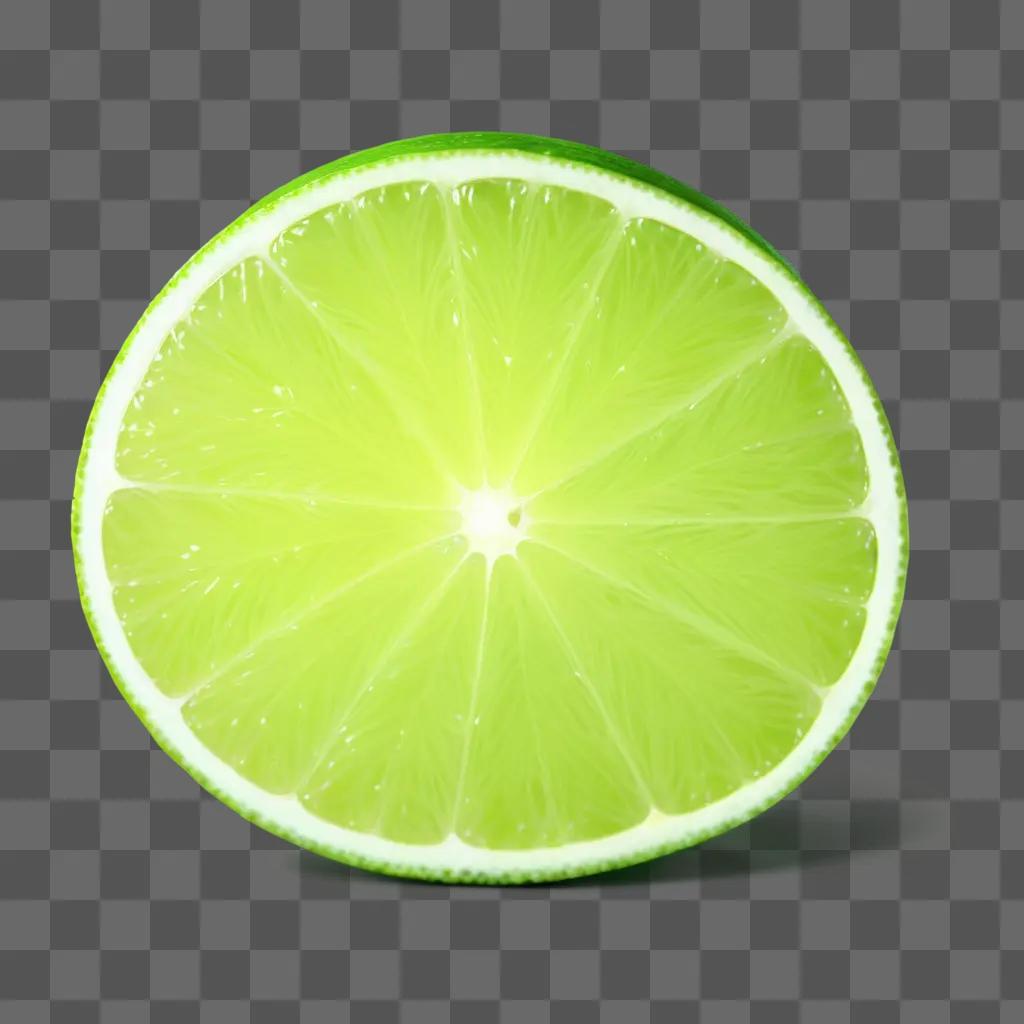 lime slice is on a green background