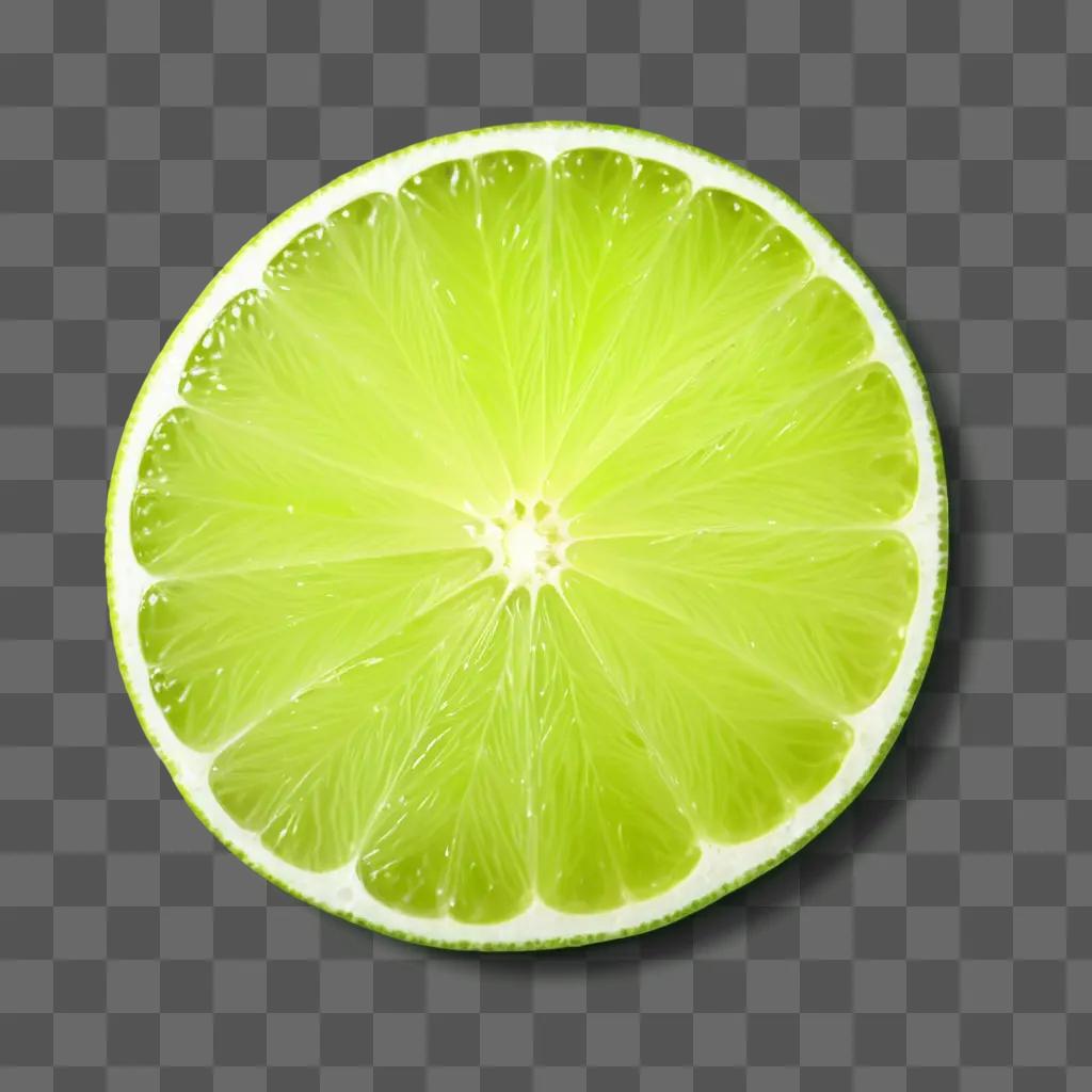 lime slice on a green background