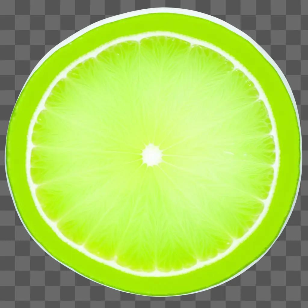 lime slice on a green background