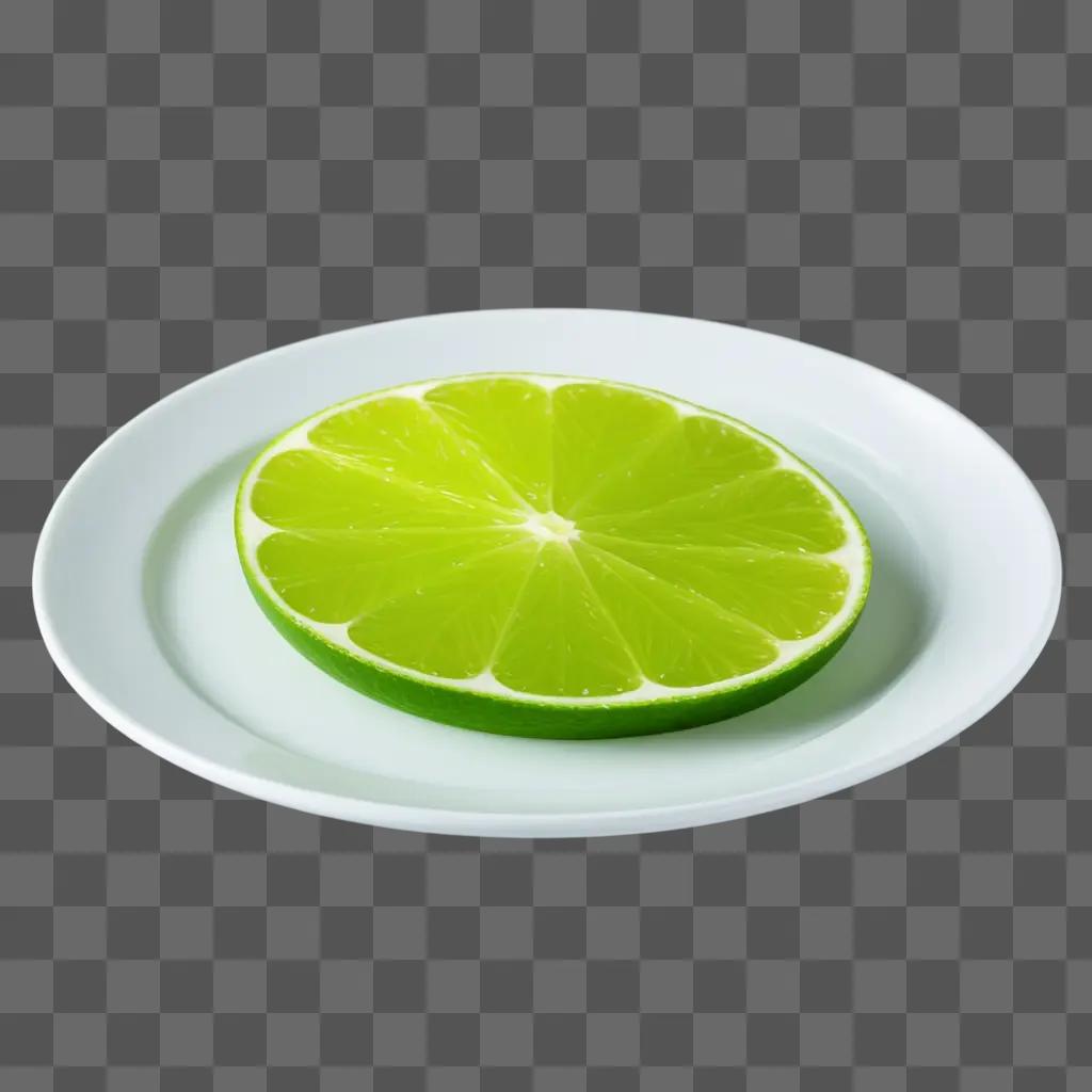 lime slice on a white plate