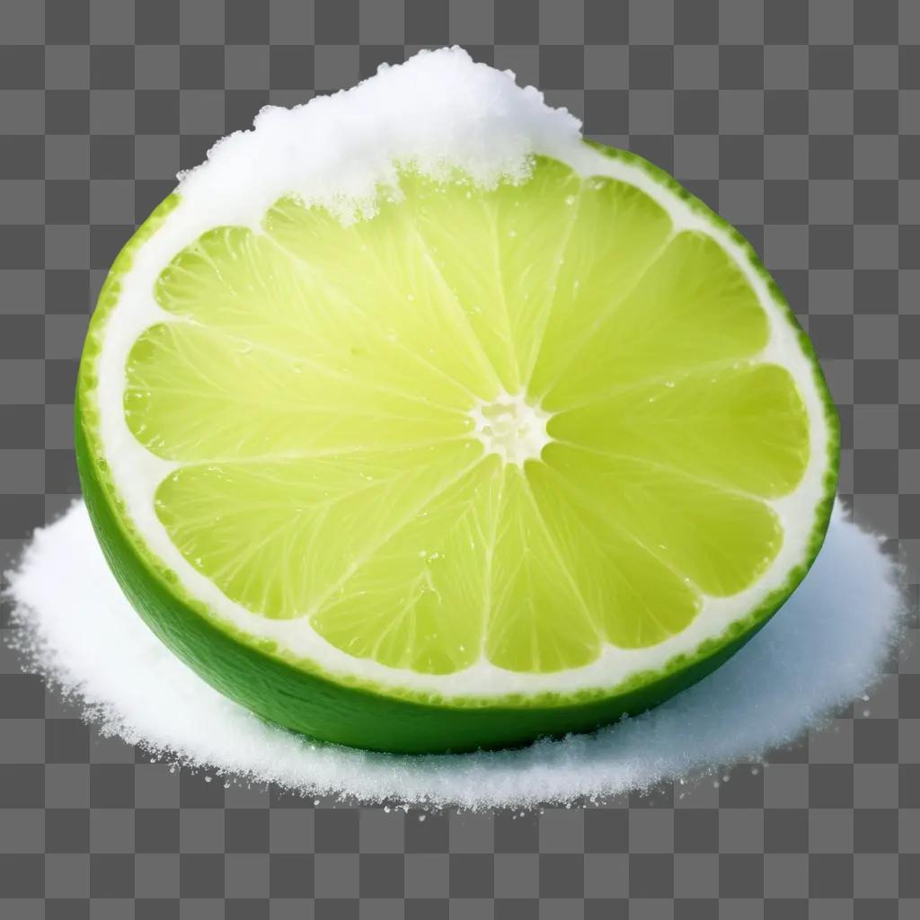 lime slice with a white layer on top