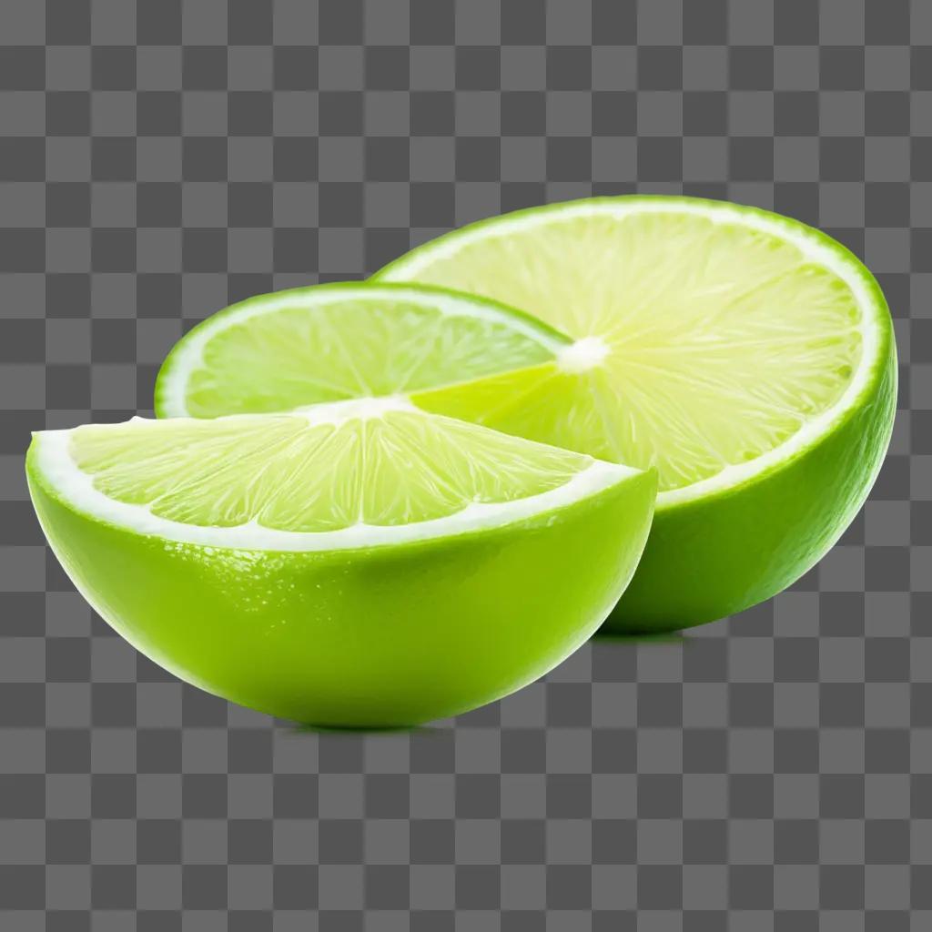 lime slice with a yellow center on a green background