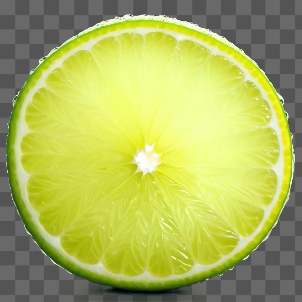 lime slice with water droplets on it