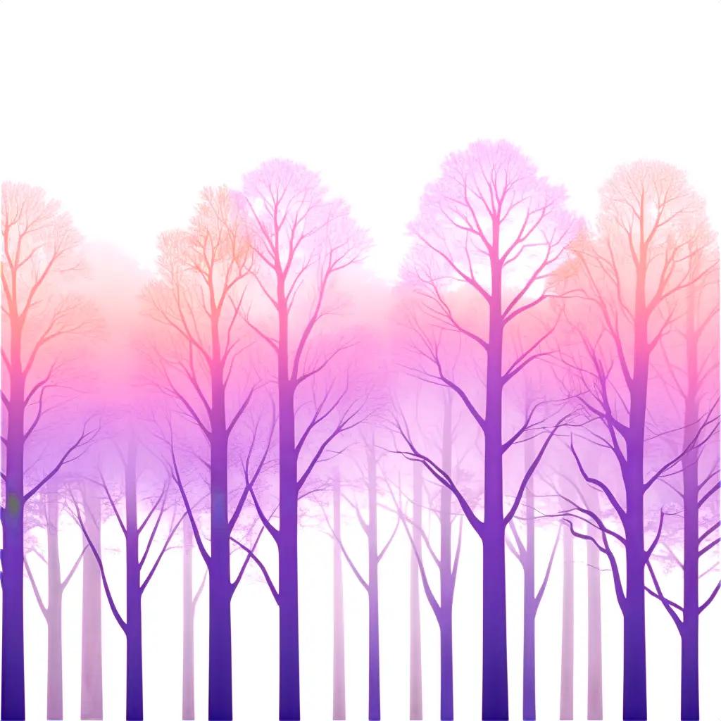 line of trees in a forest setting