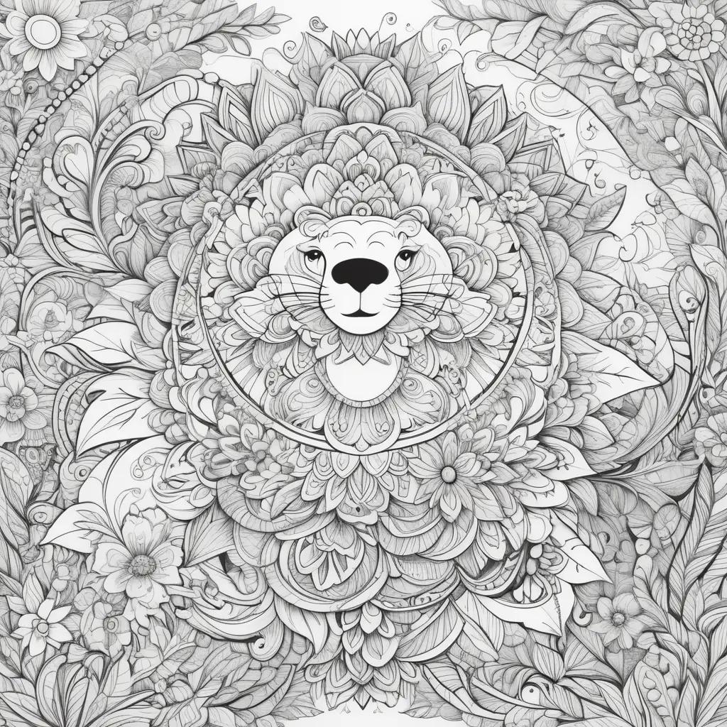 lion coloring page is adorable and intricate