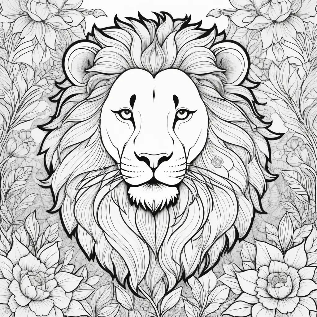 lion coloring page with black and white coloring pages of lions