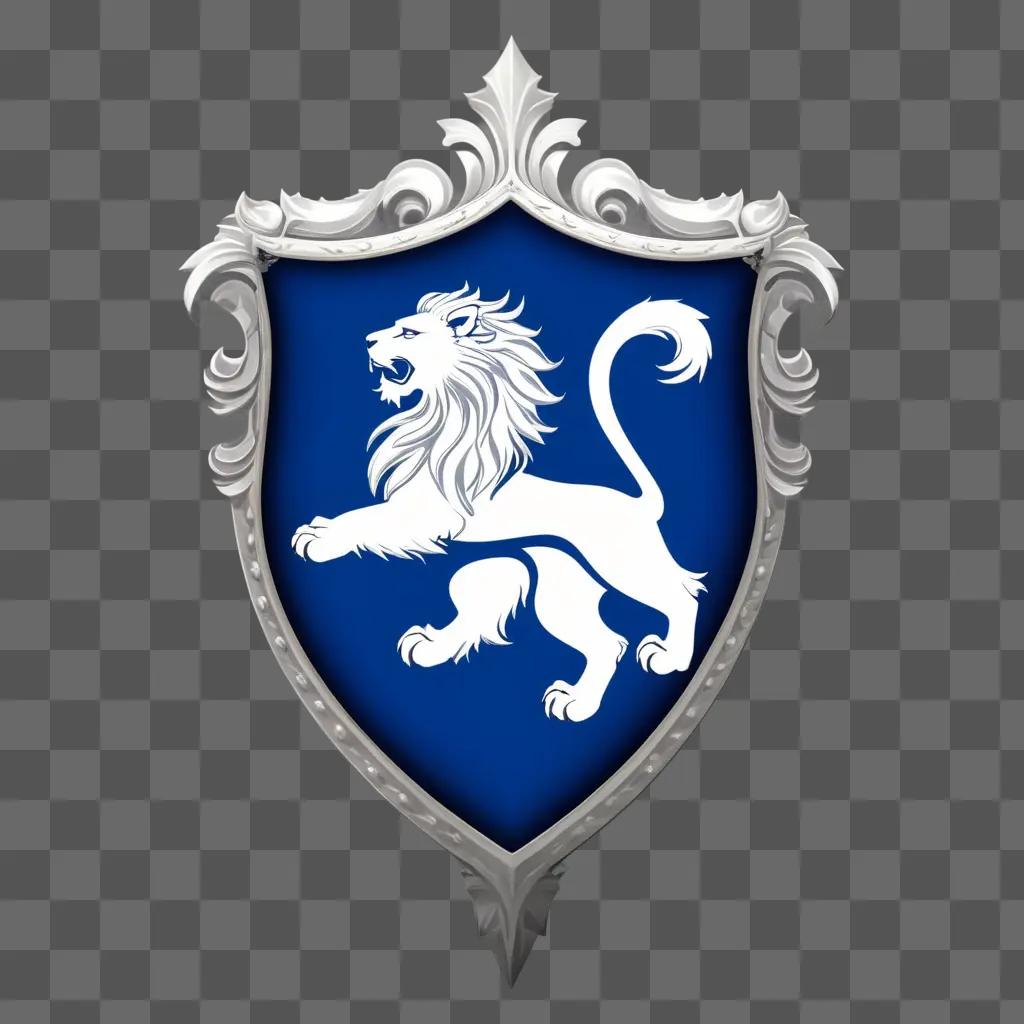 lion crest on a blue shield