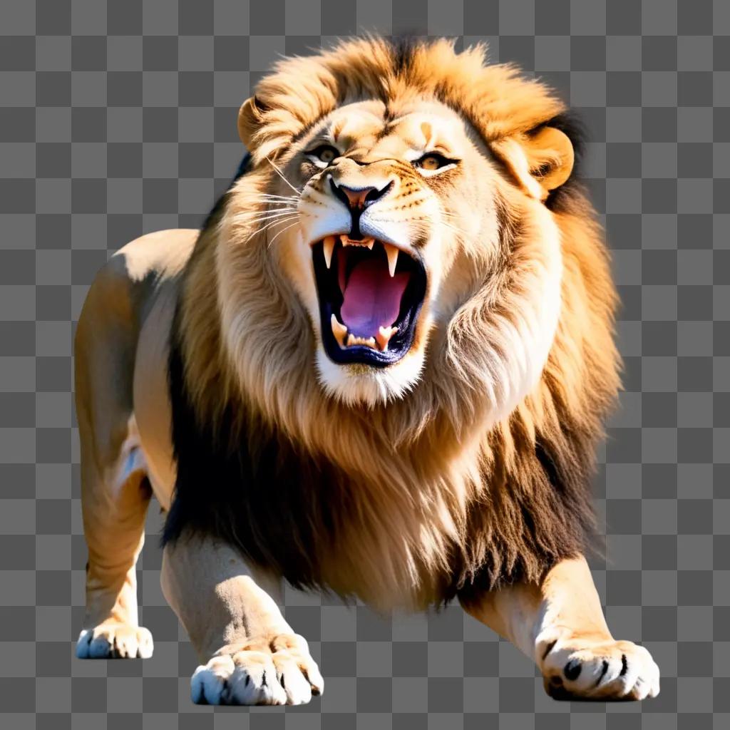 lion roars in the wild