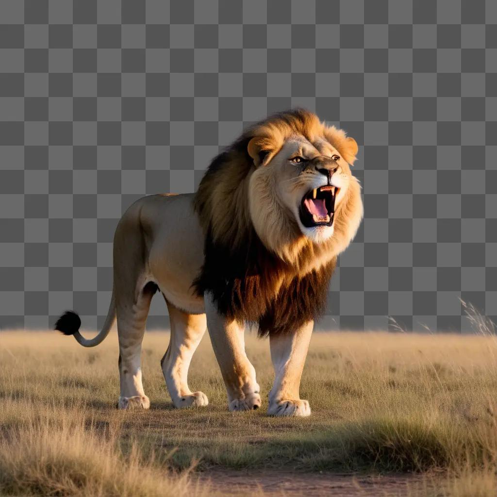 lion roars in the wilderness