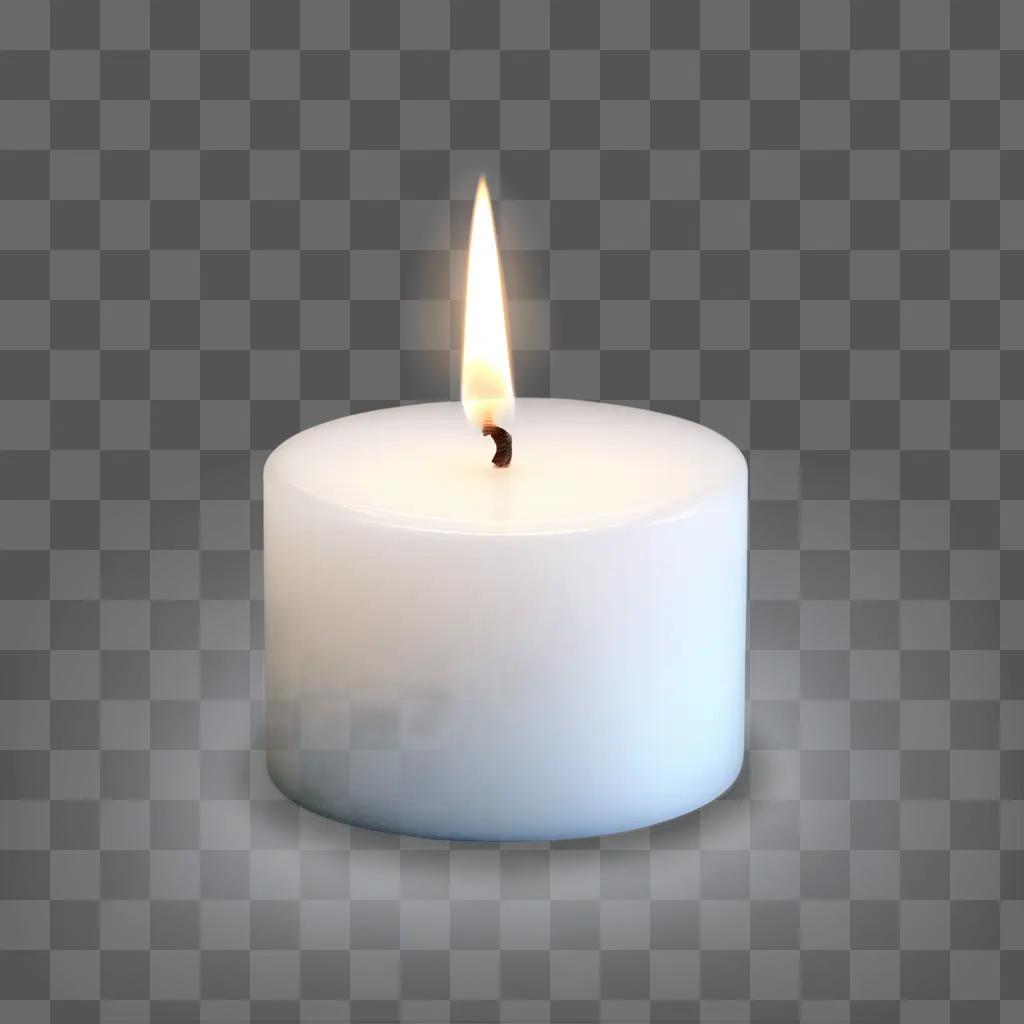 lit candle in a white container