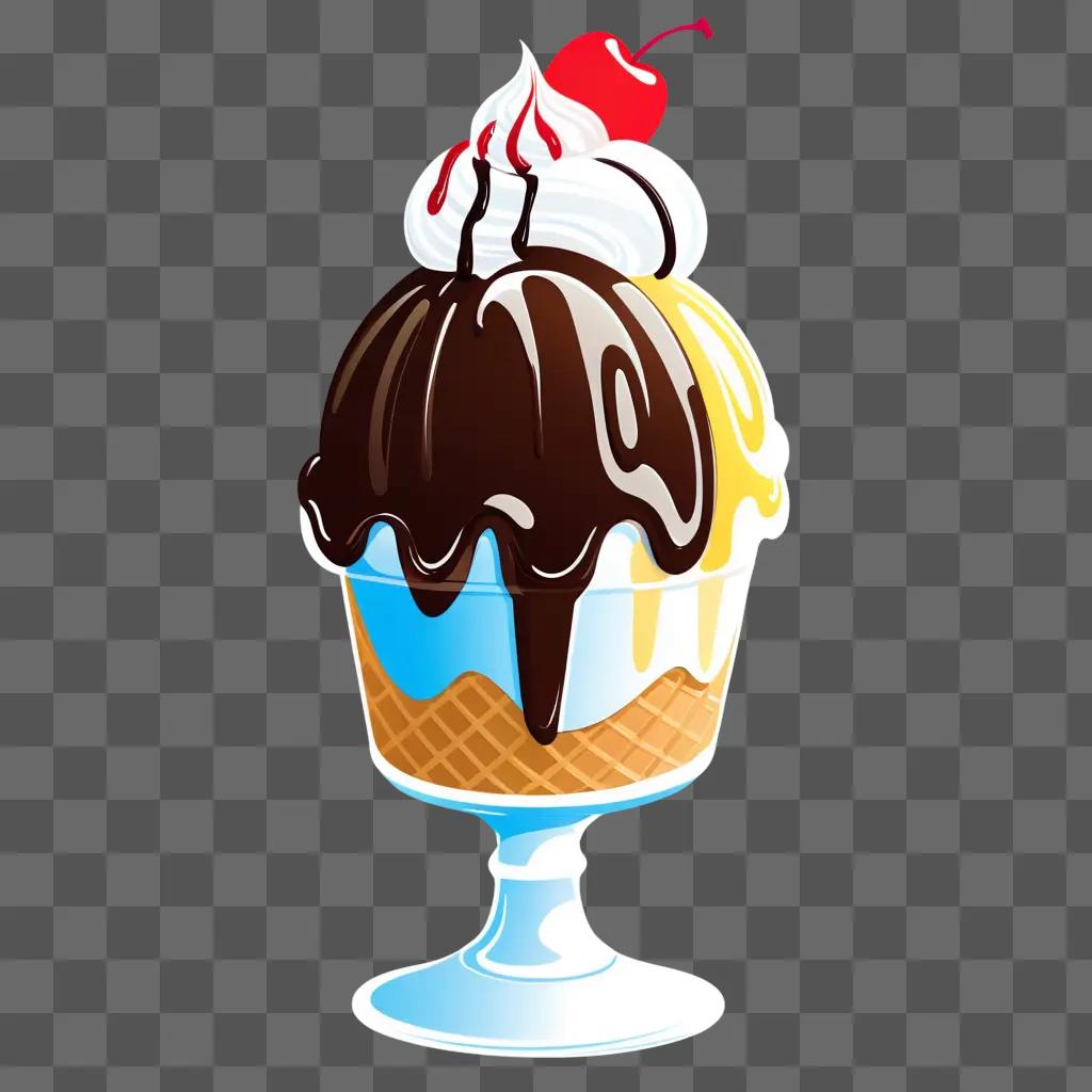 lit ice cream sundae with a cherry on top