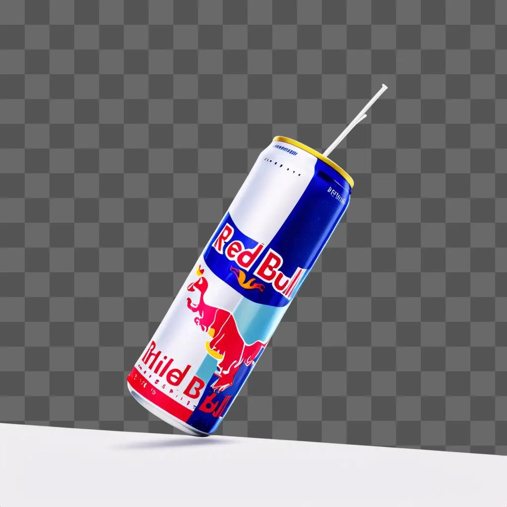 lit red bull can floats on a purple background