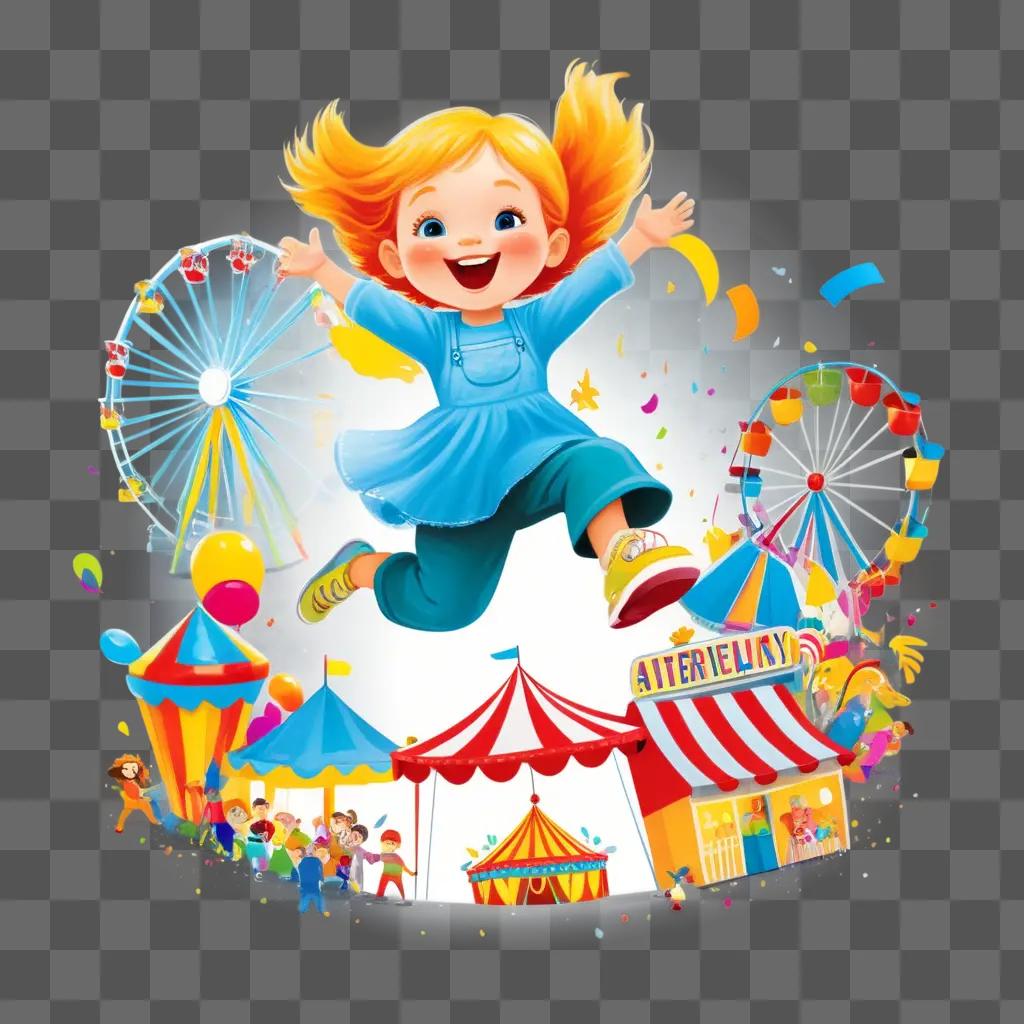 little girl having a fun time at an amusement park