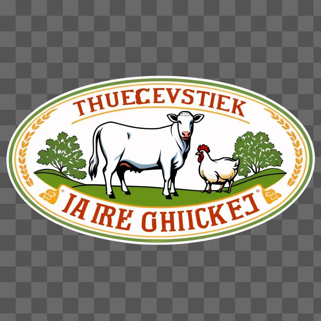 logo featuring a cow and a chicken with the word livestock in the center