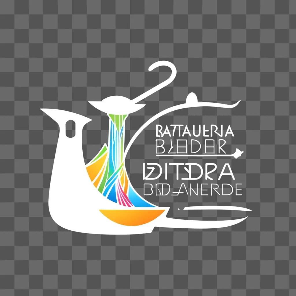 logo with a boat and a colorful wave