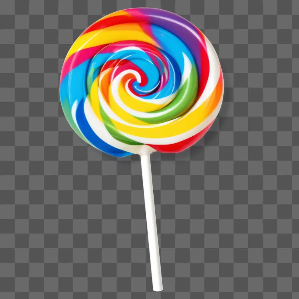 lollipop with multiple colors in a swirl