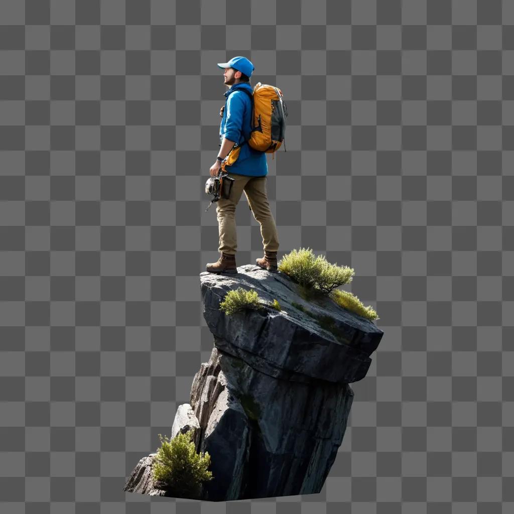 lone explorer on a rocky outcropping