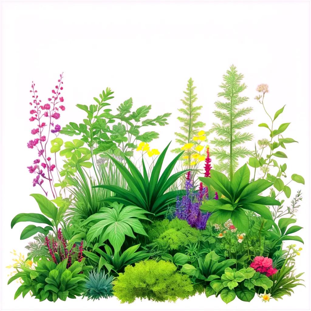 lush, green, and colorful scene of vegetation