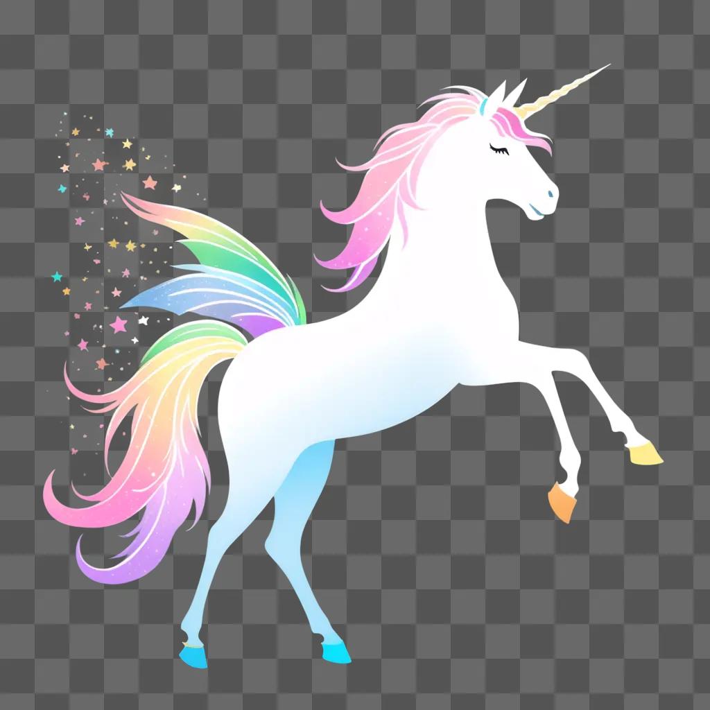 magical unicorn with rainbow wings and a radiant smile