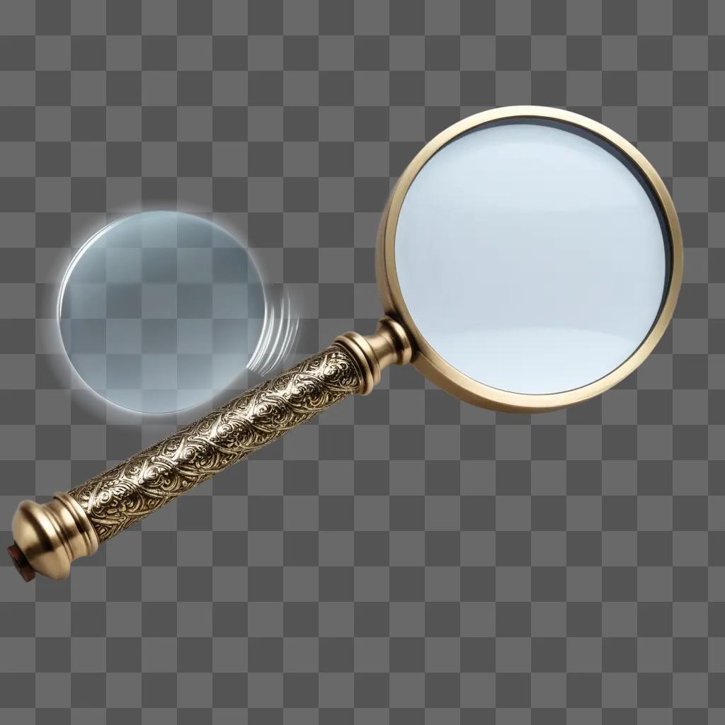 magnifying glass with a transparent lens is on a white background