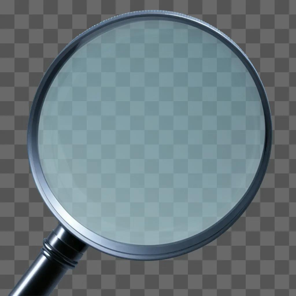 magnifying glass with a transparent lens on a blue background