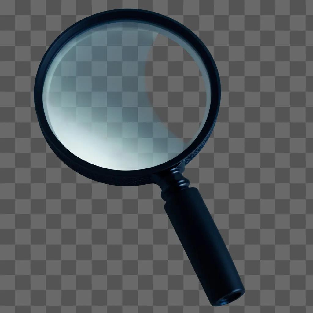 magnifying glass with a transparent lens on a blue background