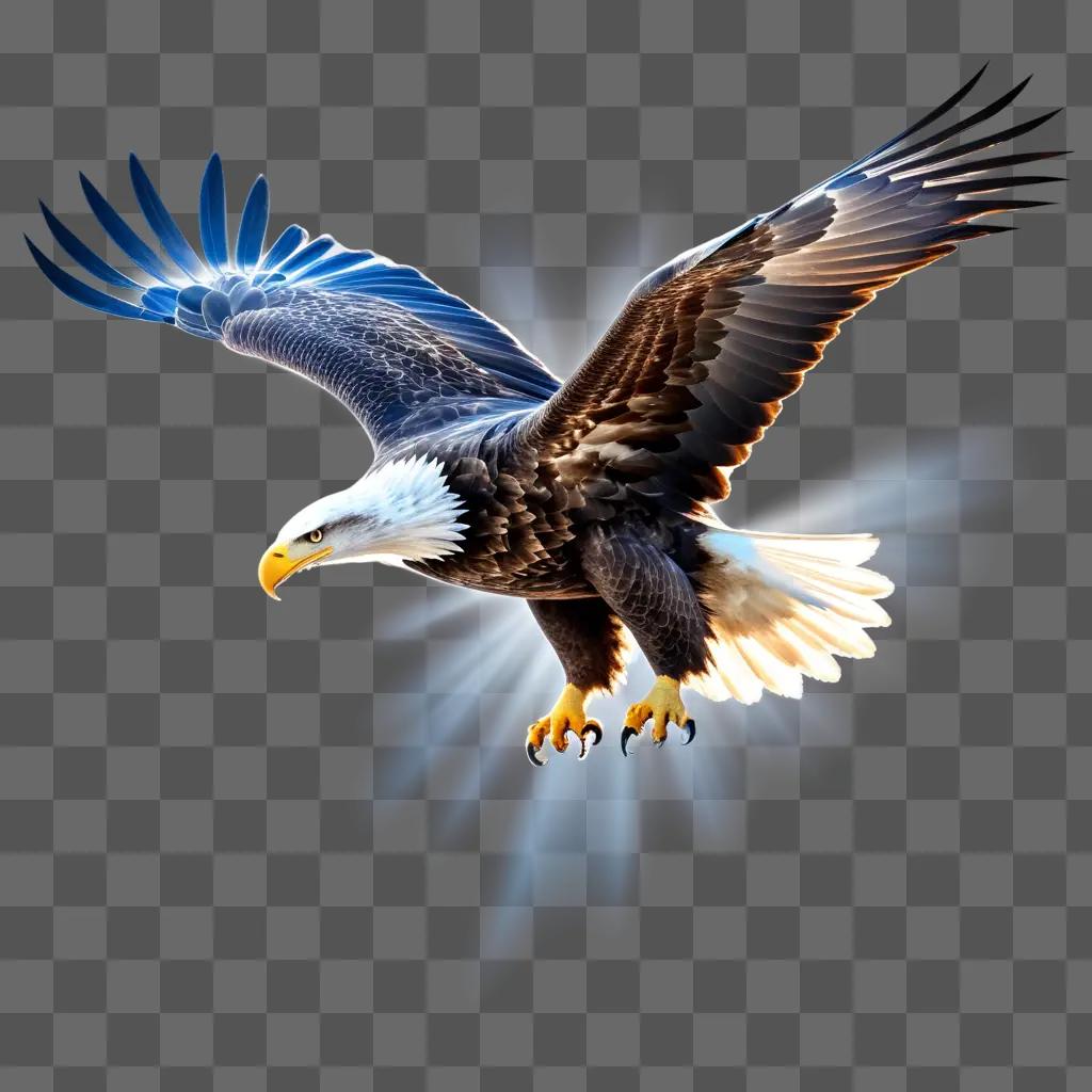 majestic eagle in flight, wings spread wide