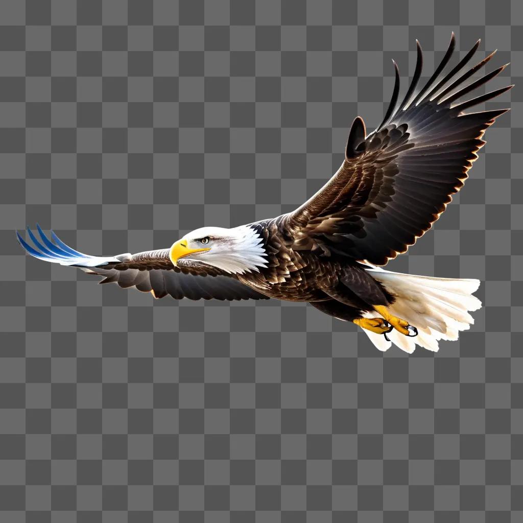 majestic eagle in flight with a glowing background