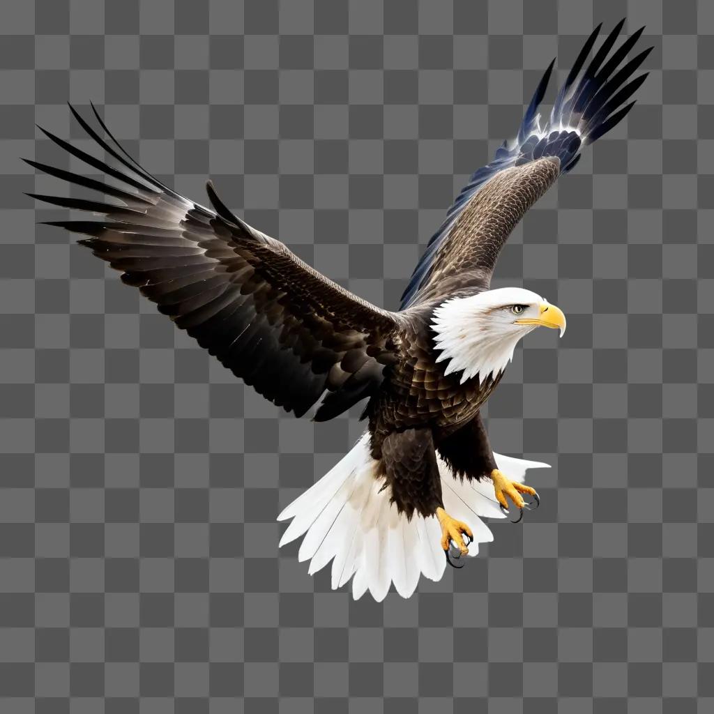 majestic eagle spreads its wings in a transparent image
