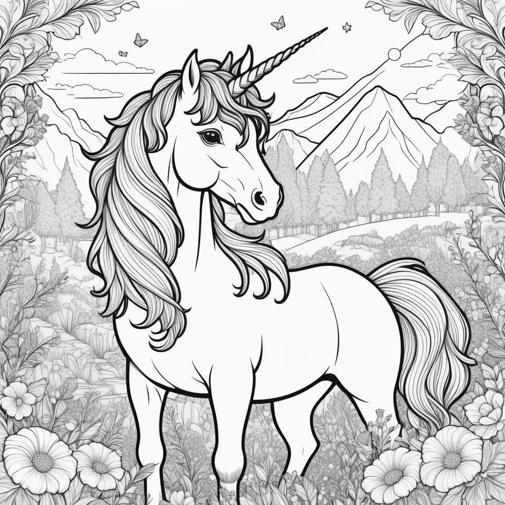 majestic unicorn in a field of flowers