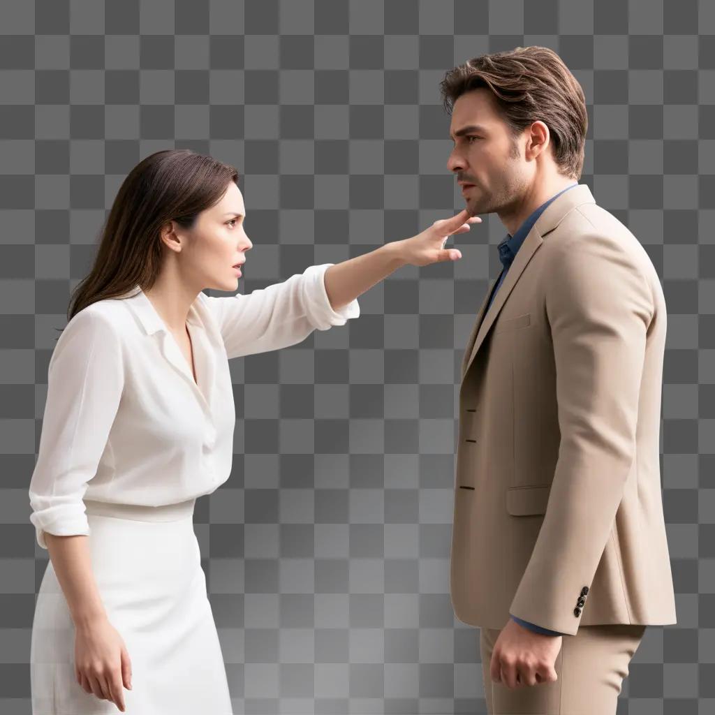 man and woman argue in a drama