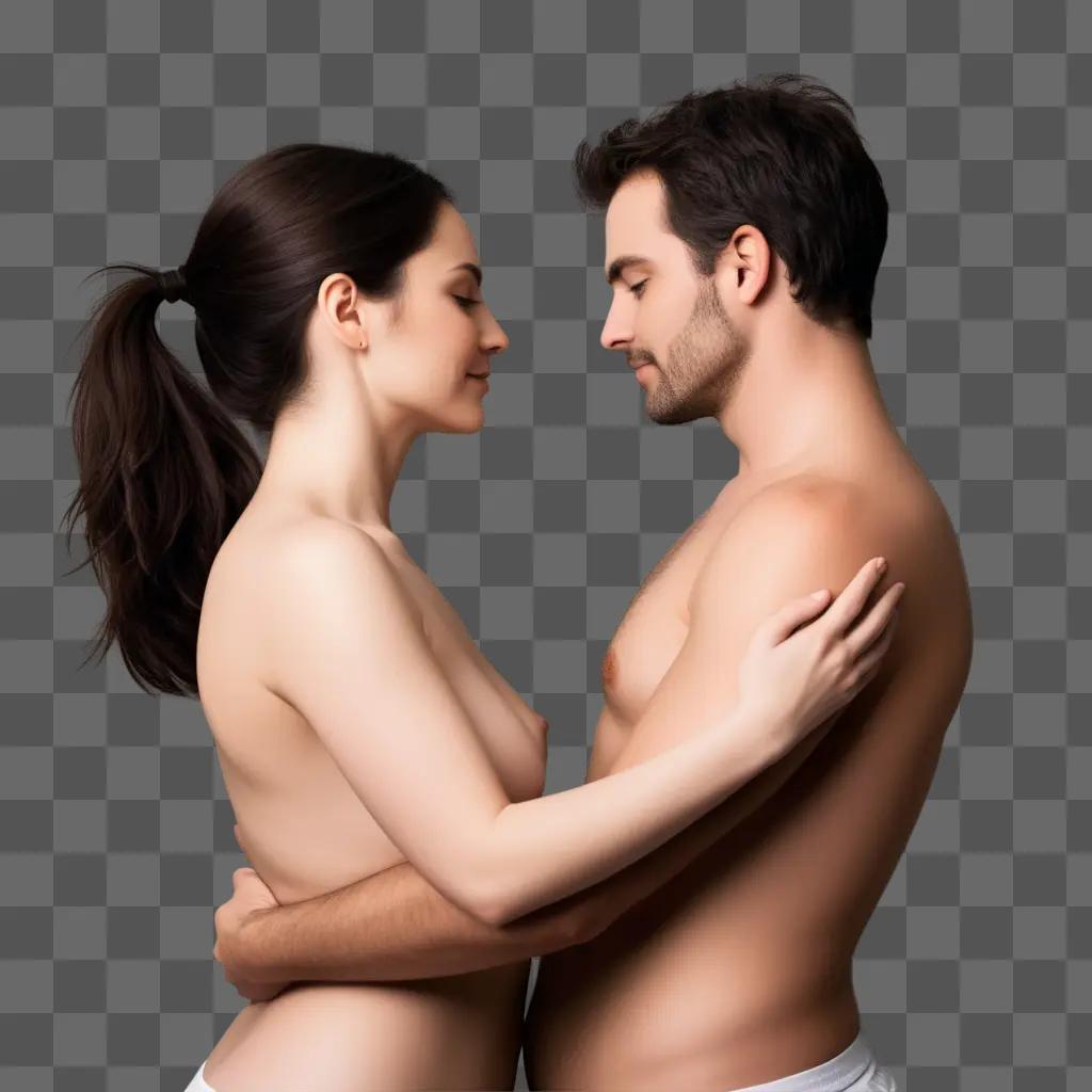 man and woman embrace in a sexual relationship