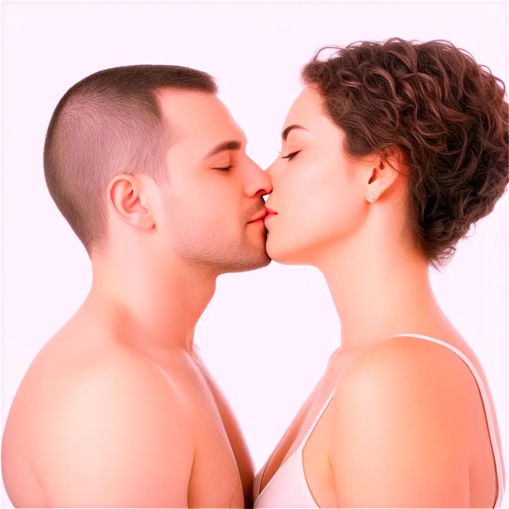 man and woman sharing a kiss in a relationship