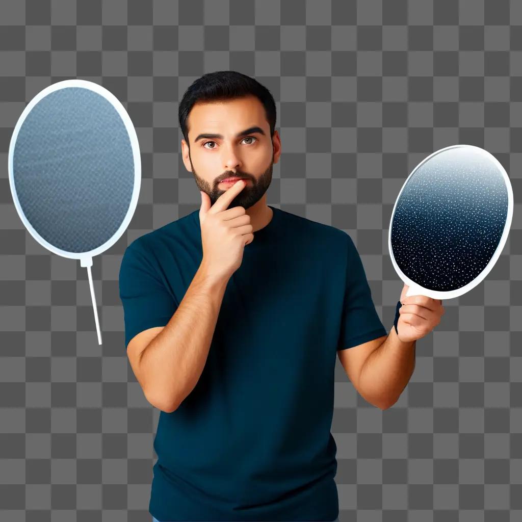 man holding a stop sign in a photo