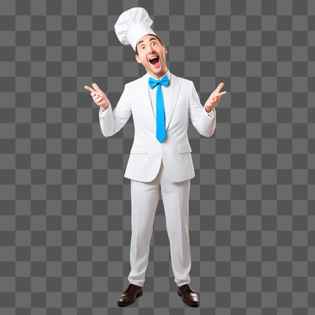 man in a chef outfit is smiling