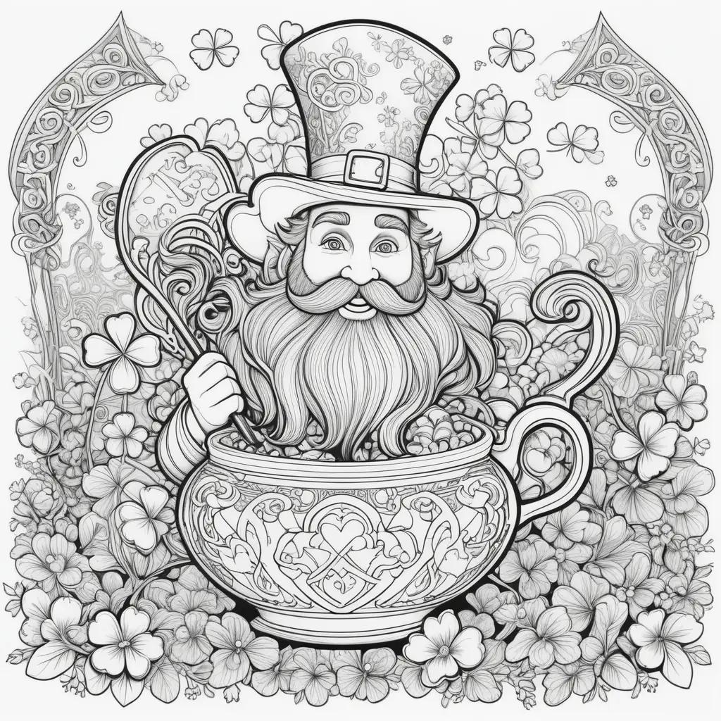 man in a hat and beard in a teacup with flowers