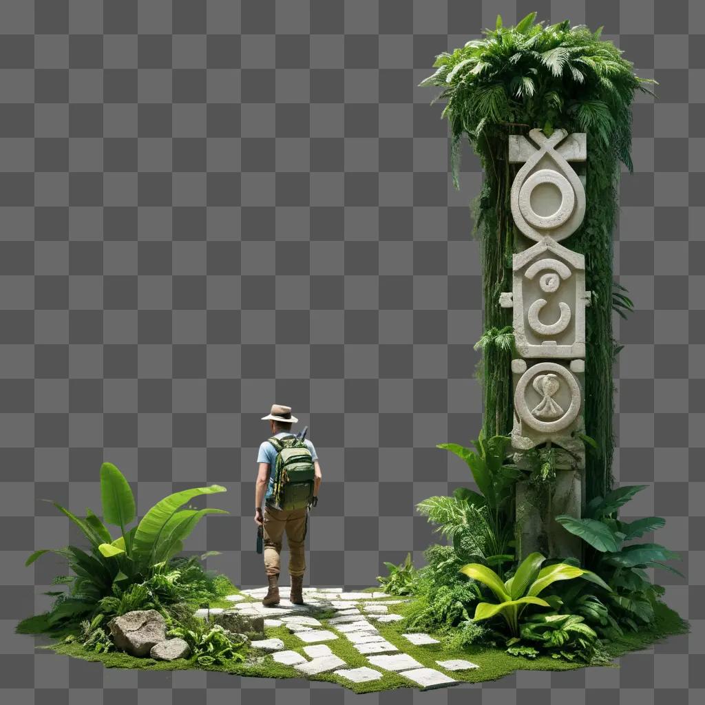 man in a hat exploring a jungle