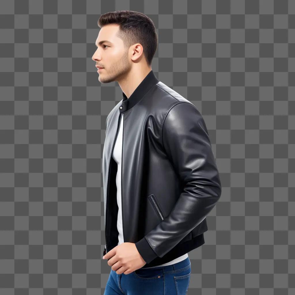 man in a leather jacket posing for a photo