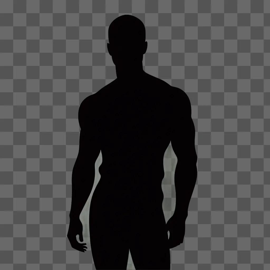 man in silhouette against a black background