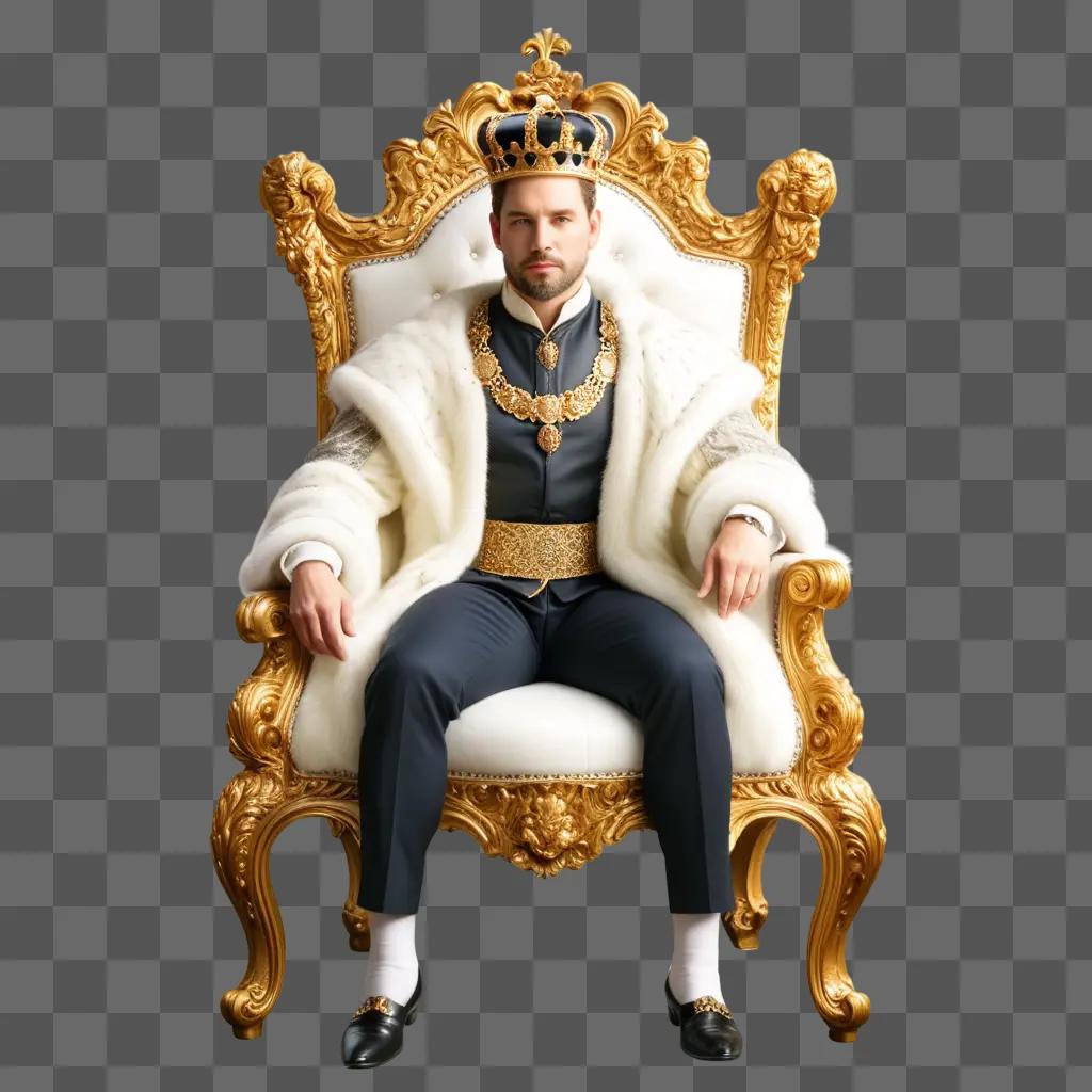 man sits on a throne chair