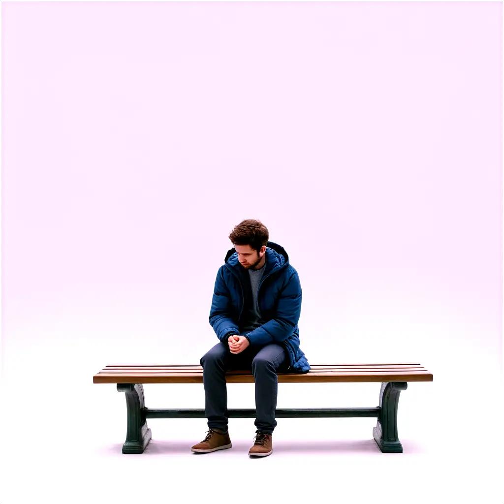 man sitting on a bench waiting for someone