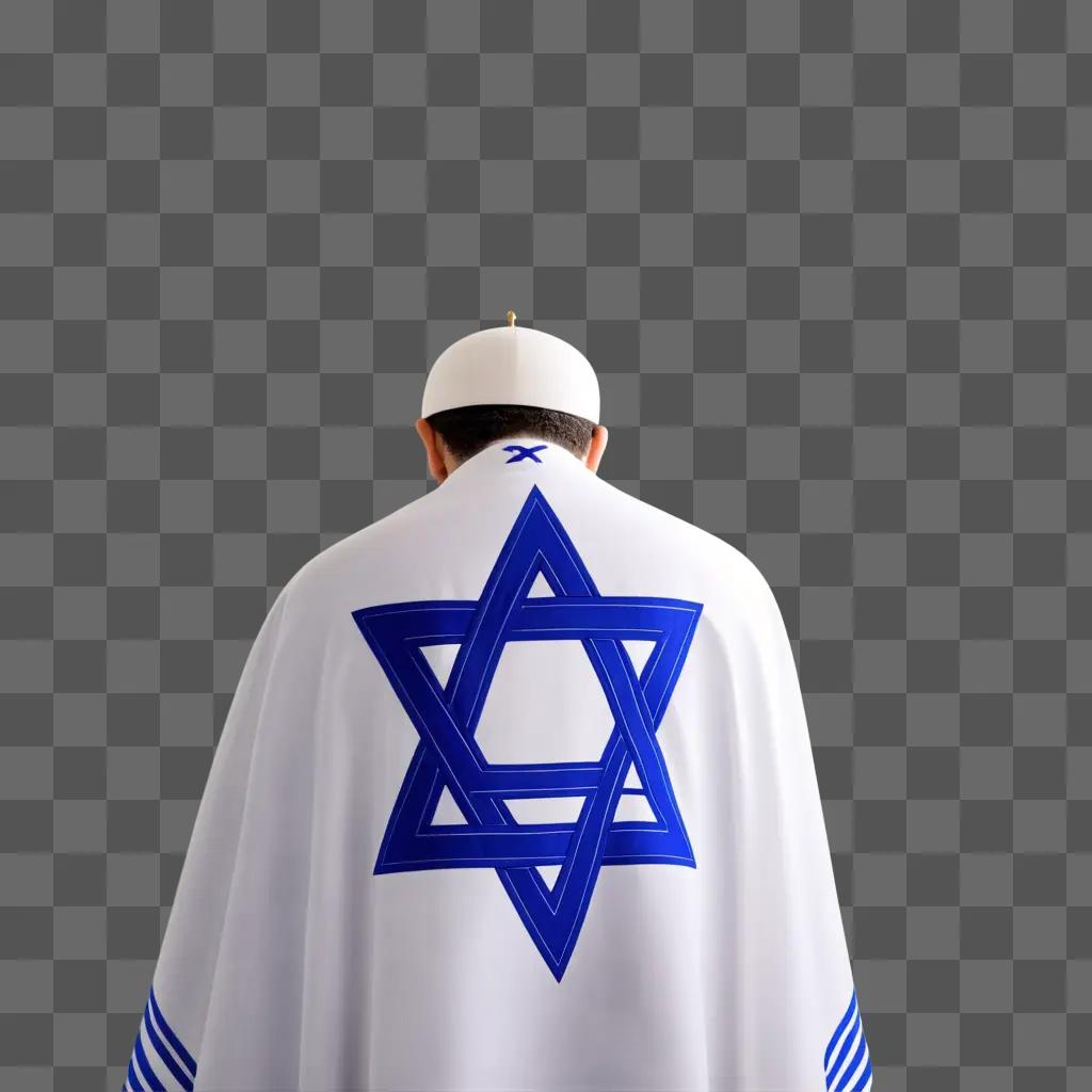 man wearing a Star of David on his white robe