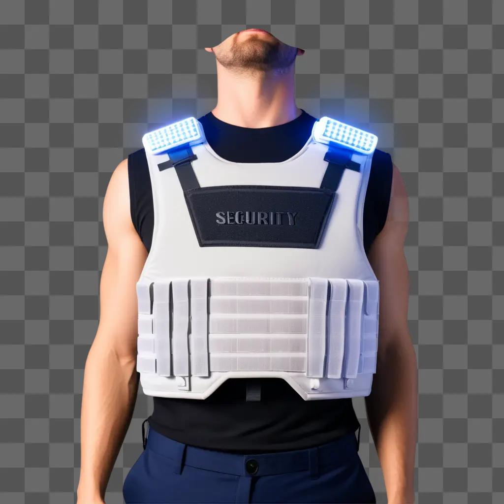 man wears a bulletproof vest