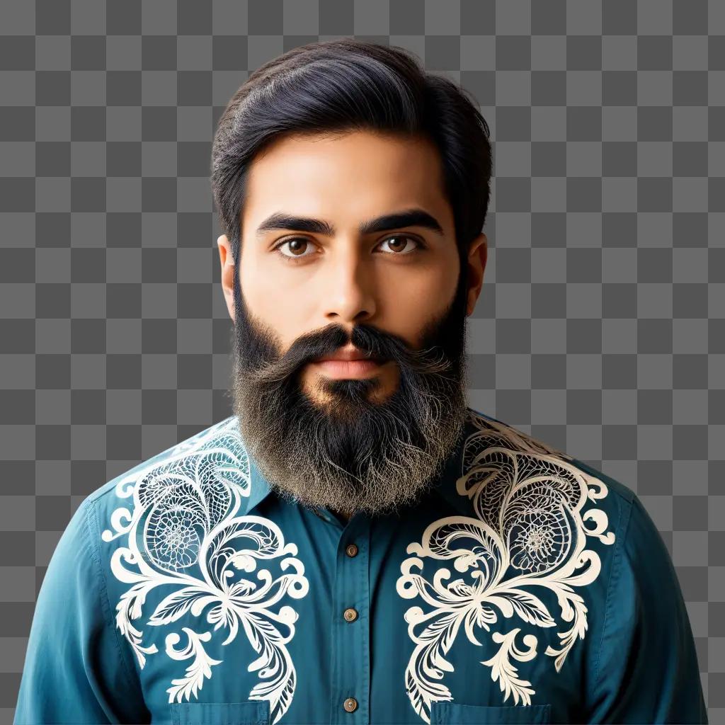 man with a beard and a transparent background