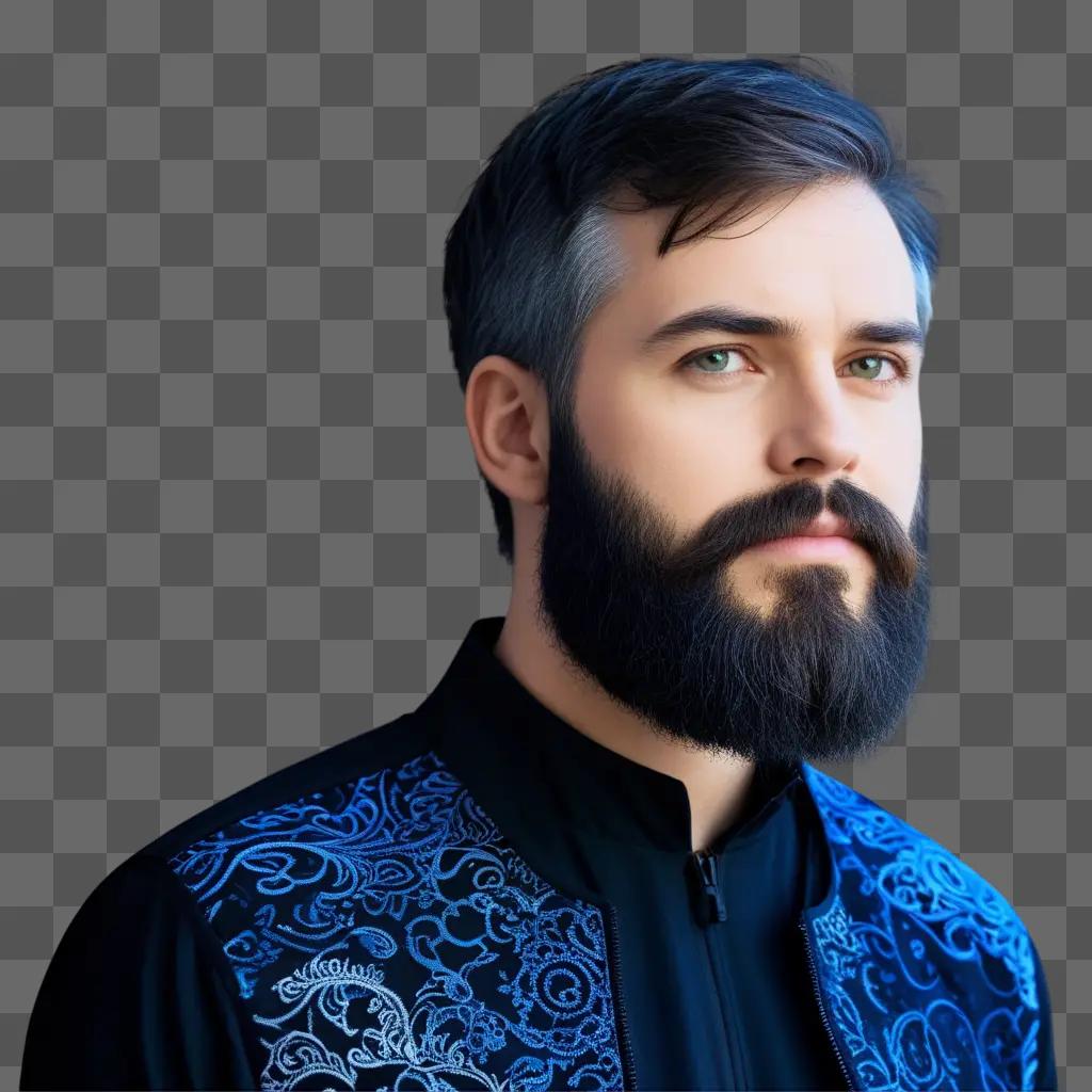 man with a beard in a transparent image