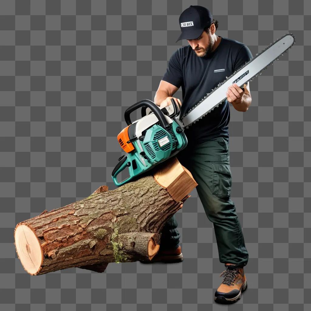 man with a chain saw in his hands