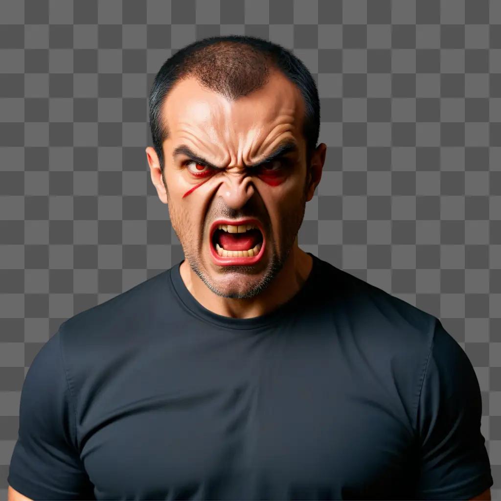 man with a furious expression on his face