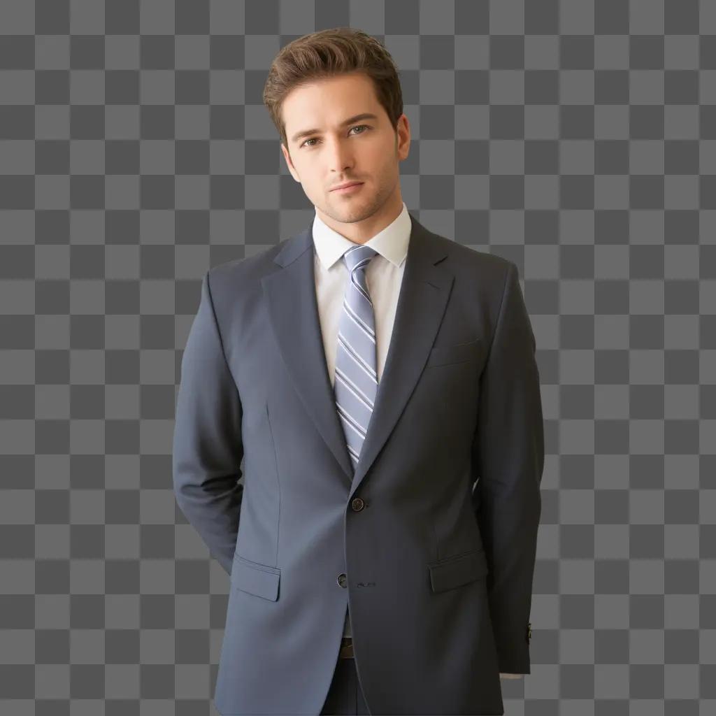 man with a grey suit and a tie