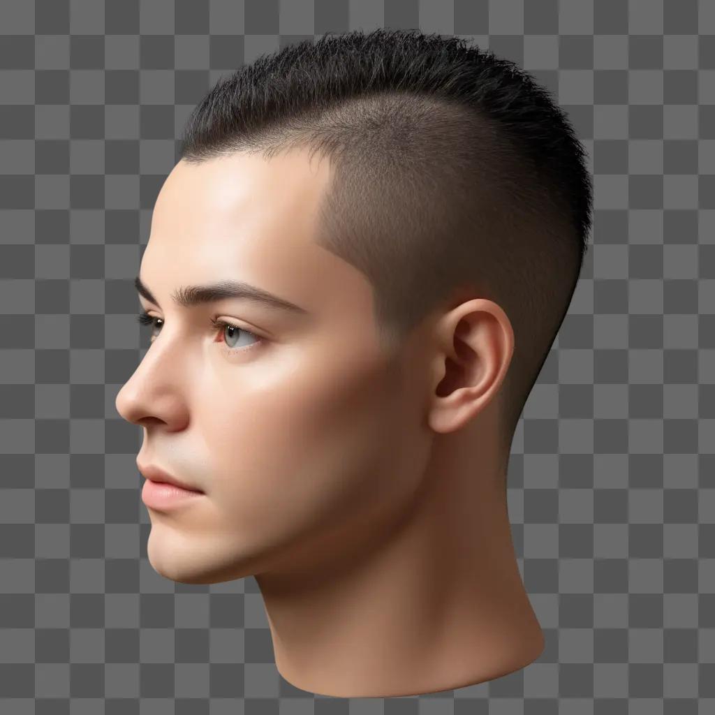 mans head with a short haircut