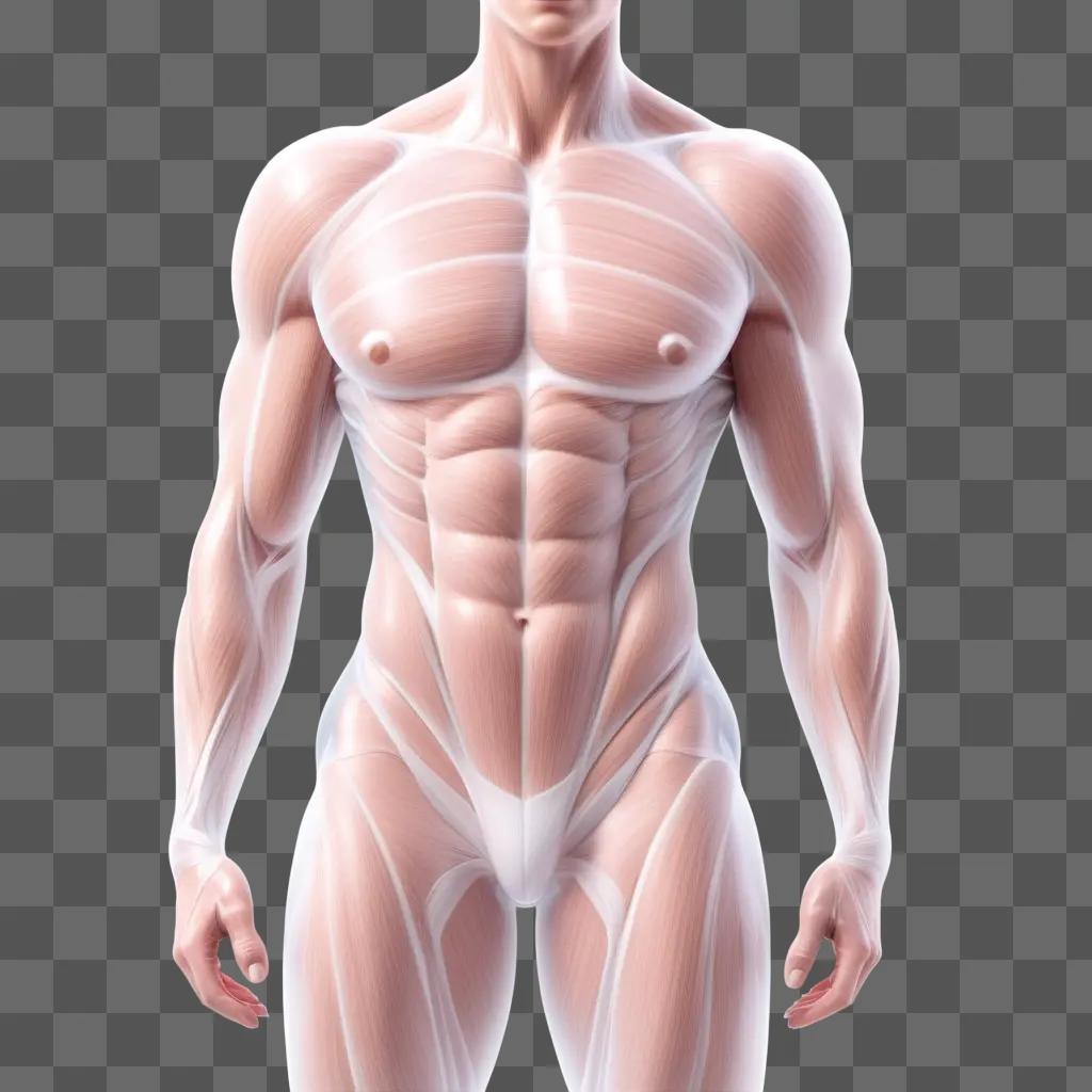 mans torso is shown in a transparent form